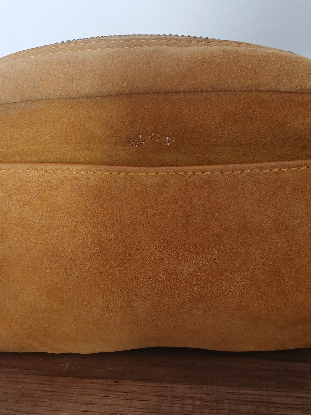 Levi's Suede Zip Pouch in Camel Tan
